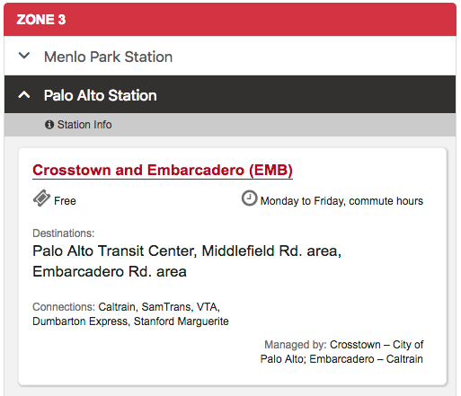 Caltrain Shuttles Page
