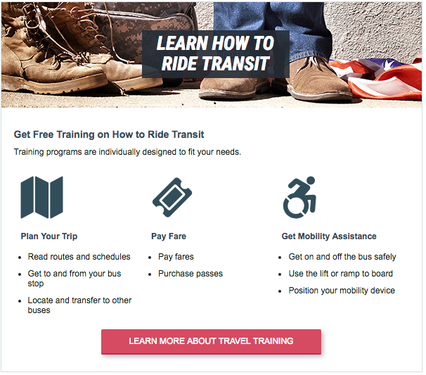 SamTrans Veterans Landing Page