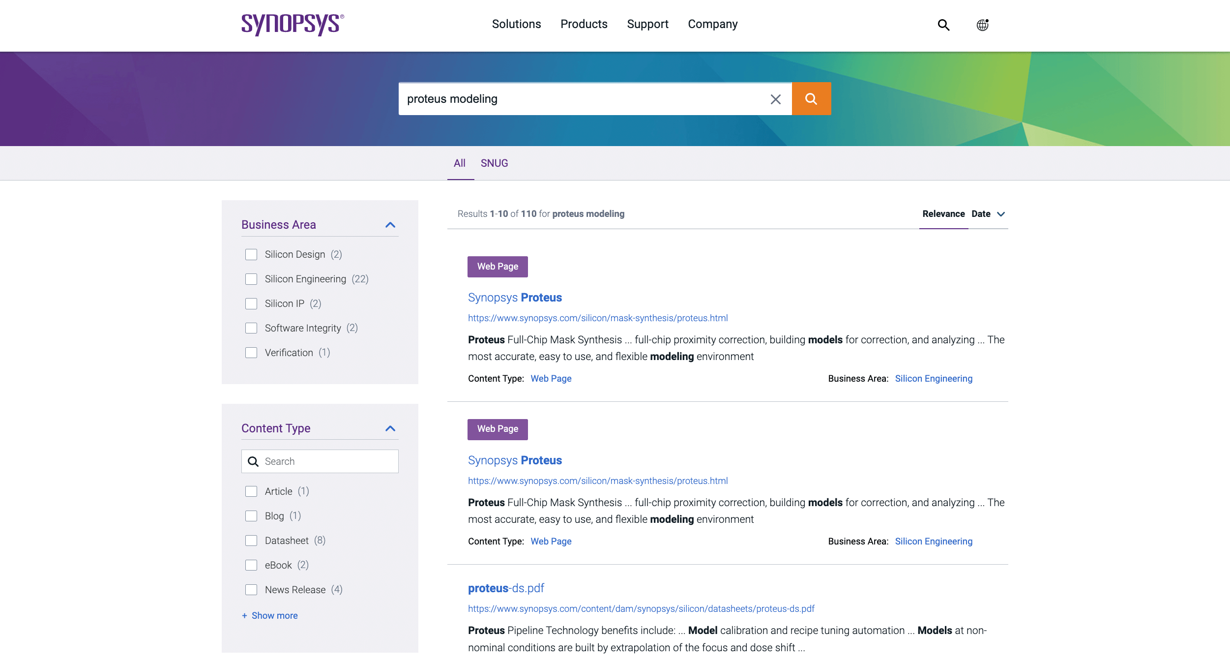 synopsys coveo search